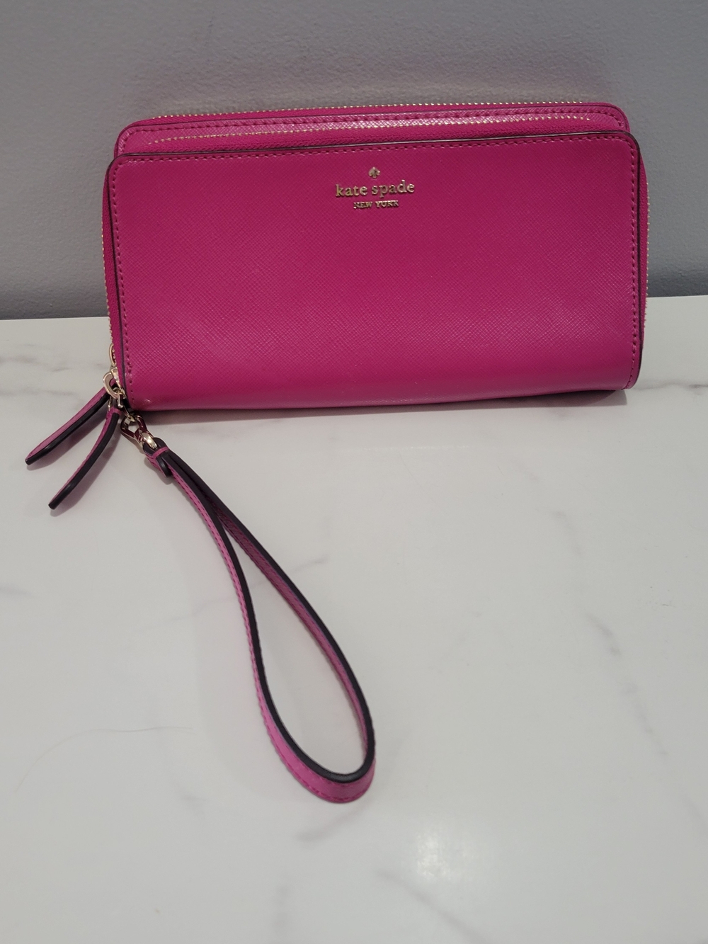 Kate Spade New York Raspberry  Double Zip  Wristlet Wallet